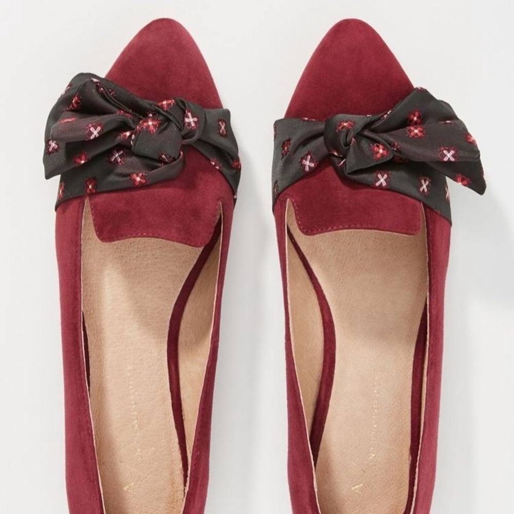 Anthropologie Kerchief Bow Flats S 7